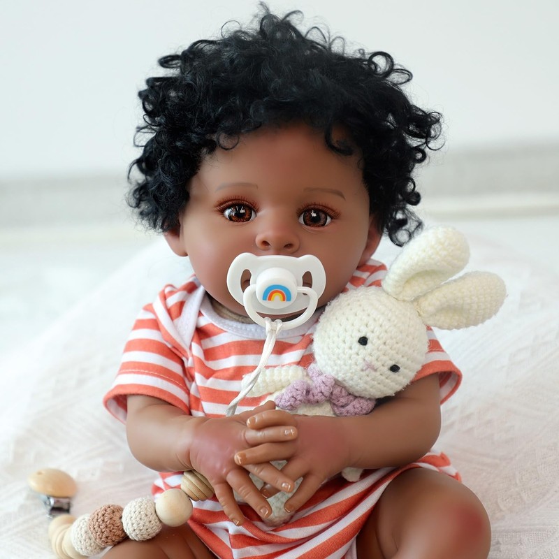 SCOM Realistic Reborn Baby Dolls Black-20 Inch Girl African American