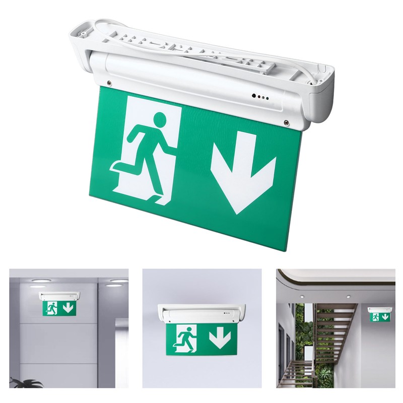 Exit Sign LED Battery Powered Emergency Safety Facilities Acrylic ABS