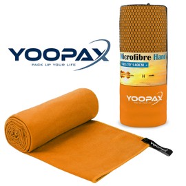 High Quality Micro Fibre Towel – With Carry Case – Can Also Be Used as a travel towel – Beach Towel/Sauna Towel 70 x 140 cm or 80 x 160 cm, Orange, 80 x 160 cm