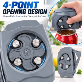 Portable Can Opener for Easy Lid Removal – Manual Four-Wheel Grip Design for Home, Kitchen, Picnics & Travel