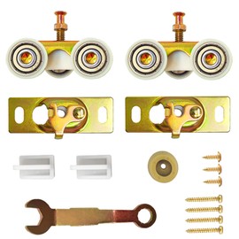 PILISPARK 2 Pack Pocket Door Frame Roller,Sliding Pocket Door Top Hanger Rollers Uesd for Johnson Part #1125 & #1500 Hardware Kit, 1" Nylon Ball Bearing Wheels, 200lbs Weight Capacity