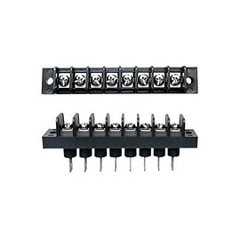 MGI SpeedWare Single Row Screw Terminal Junction Block 300V/20A, Through-Panel Barrier Strip 2-Pack (8 Screw)