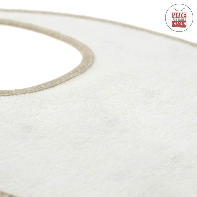 Cambrass Round Bib Velcro Sky Beige/Rain 16X19 Cm