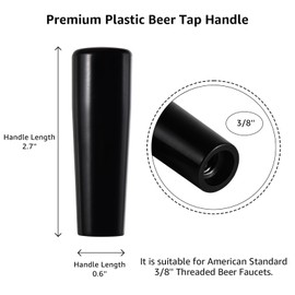 Chciyich 12 PCS Beer Tap Handle - Black Plastic Keg Tap Handle Short, Bar Draft Beer Kegerator Tap Faucet Handles Fit for Standard American Thread Beer Faucet