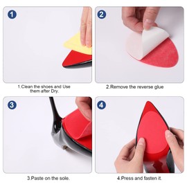 Ashoesert Red Sole Protector,Red Bottoms Sole Protector,Shoe Grips on Bottom of Shoes, Shoe Sole Protector, Anti Slip Shoe Grips,Non Slip Shoe Pads,Red Bottom Stickers for Shoes (Red - 3 Pairs)