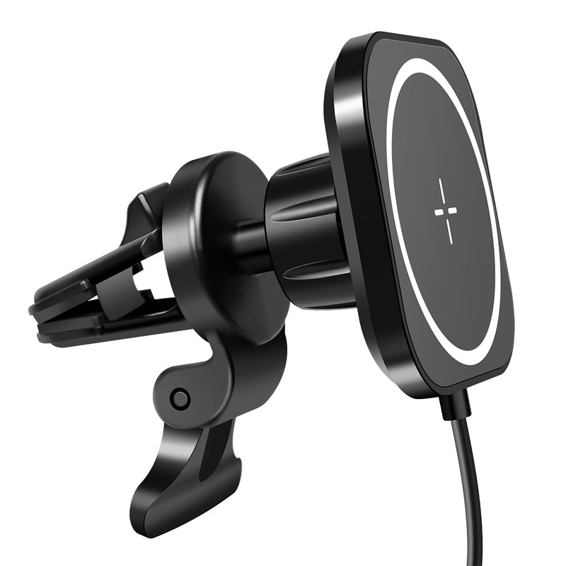 LogiLink PA0329 - Magnetische, Kfz-Smartphonehalterung mit kabellosem High-Speed-Laden, mit Überspannungsschutz