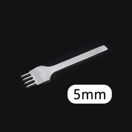 Leather Chisel Set 3 Pieces 4 Prong Steel Leather Craft Row Hole Punch for DIY Leather Craft - 5mm