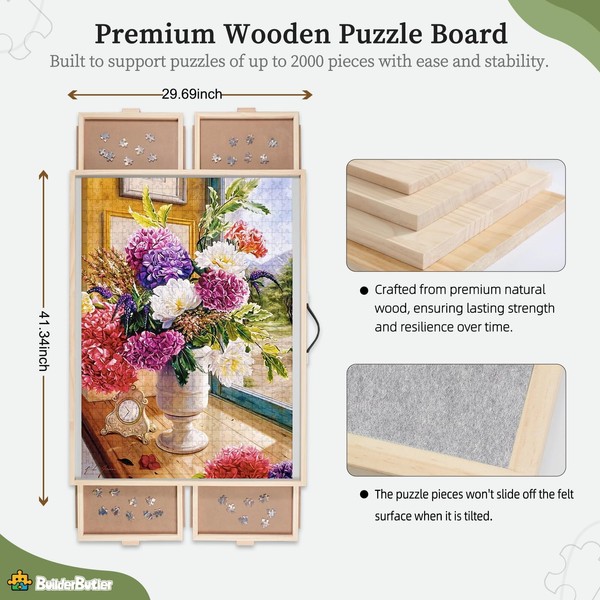BuilderButler BuilderButler 2-in-1 Tilting & Rotating Puzzle Board for Puzzle