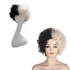 3Pcs Women's Black and White Cosplay Party Dress Hair Curly