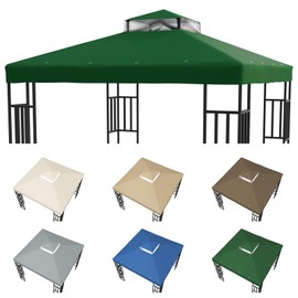 GUINGFUN 10 x 10 Gazebo Canopy Replacement Cover, Double Tiered Gazebo Top for Outdoor Patio Garden (Green)