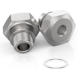 SATUY 2Pcs Oil Pressure Sensor Adapter, M16x1.5 to 1/8" NPT, LS Swap Sensor Fitting for LS Series Engines (LS1, LSX, LS3, 4.2L, 4.3L, 4.8L, 5.3L, 6.0L, 6.2L)