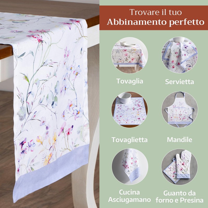 Maison d' Hermine Table Runner, 100% Cotton, Decorative Washable Easter