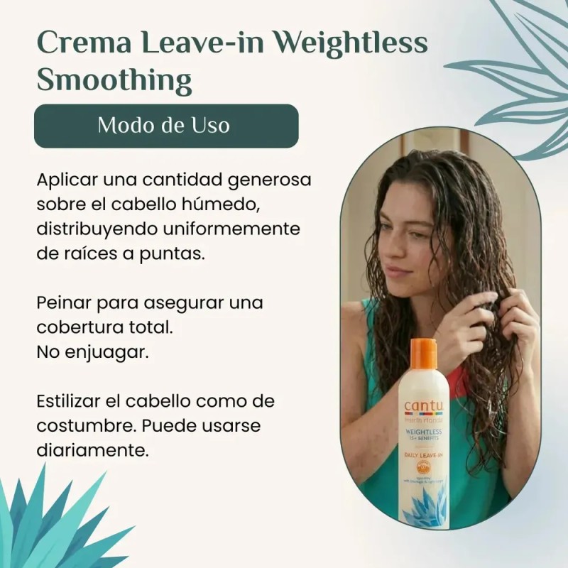 Cantu Weightless Crema Sin Enjuague de Uso Diario 236ml