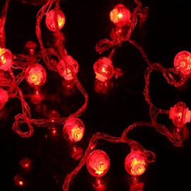 Dreamworth Lanterns String Lights,26.2ft/8M 40 LED Red Lanterns String Lights Battery Operated Fairy String Lights For Wedding, Chinese New Year,Spring Festival,Party Decoration,Christmas(Red Color)