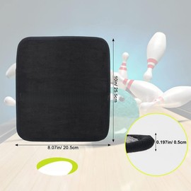 Mawaki Microfiber Bowling Towel, Oil Removal Pads, Set of 2, 20 x 20cm, with Storage Case, Black