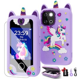 Teléfono Inteligente para Niñas, Regalos de Navidad y Cumpleaños para Niñas de 3-10 Años, Juguetes para Niños, Teléfono Celular, Pantalla Táctil de 2.