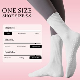 Pilates Socks 3 Pairs Pilates Socks Non-Slip Socks Women's Pilates Socks Women's Yoga Socks Non-Slip Suitable for Pilates Ballet Fitness Gymnastics, black