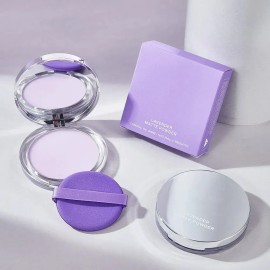 1pcs。 Polvo Mate Morado Lavender – Polvo Fijador Facial, Control de Grasa, Acabado Mate, Difumina Poros, Suaviza Imperfecciones, Maquillaje de Larga D