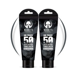 Warrior SPF 50 Tinted Sunscreen for Face - Zinc & Titanium Tinted Moisturizer with SPF - Water Resistant, Reef Safe Lotion - Non-Toxic Tinted Sunscreen Lotion for Sensitive Skin - 3 Fl. Oz - Pack of 2