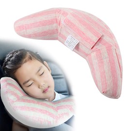 alouweekuky Seat Belt Pad for Children, Headrest, Car, Children, Neck Pillow, Belt Protector, Car Seat Pillow, Machine Washable, Super Soft (Pink)