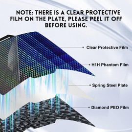 IdeaFormer Double Sided Diamond PEO+Phantom H1H for Bambulab X1/X1C/X1E/P1P/P1S/A1 build plate 257 x 257 mm Smooth PEO H1H Printing Plate Spring Steel Print Bed for Bambu Lab 3D Printer