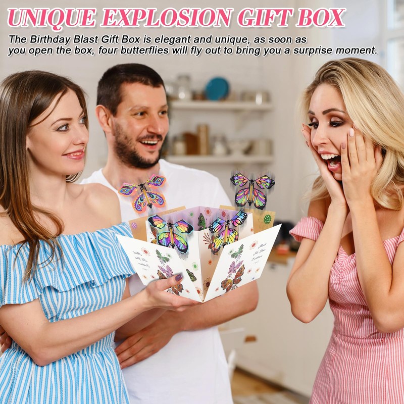 Rierousy Surprise Gift Box Butterfly, DIY Explosion Box, Small, Explosion