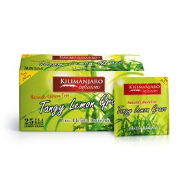 KILIMANJARO INFUSIONS - Lemongrass Tea - Tanzania - Herbal Tea - 25 Tea Bags With String and Tag - 37.5g
