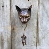 HUSHUI Door Knocker, Cat Door Knocker Sculpture Cat Catch Mouse