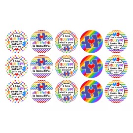 Bottle Cap images, necklace images, 1in circle images, precut, Autism Awareness