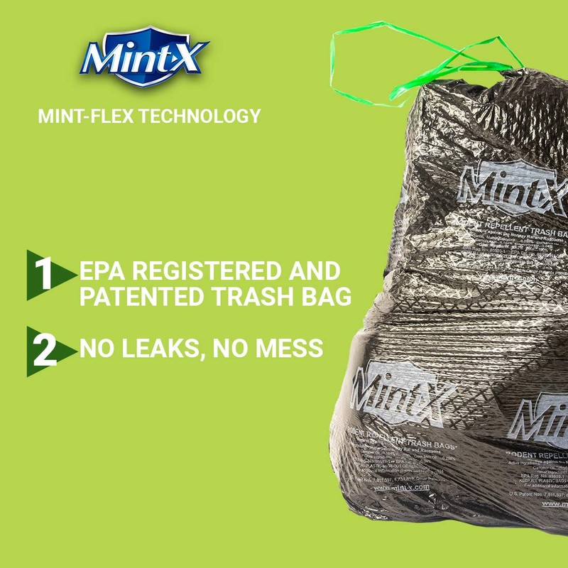Mint-X Rodent Repellent Outdoor Home and Industrial Trash Bags with