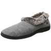 Acorn Women's Faux Fur Chinchilla Collar Slipper, Stone, Medium /