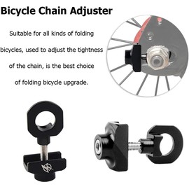 Chain Tension Adjuster Chain Pull for Track End Bicycle Tool Aluminum (Black)