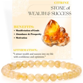 Bivei Pearl Bracelet for Women 6 mm Semi-Precious Stone Stretchy Elastic Jewellery Yoga Gifts, 21 cm, Stone, No gemstone