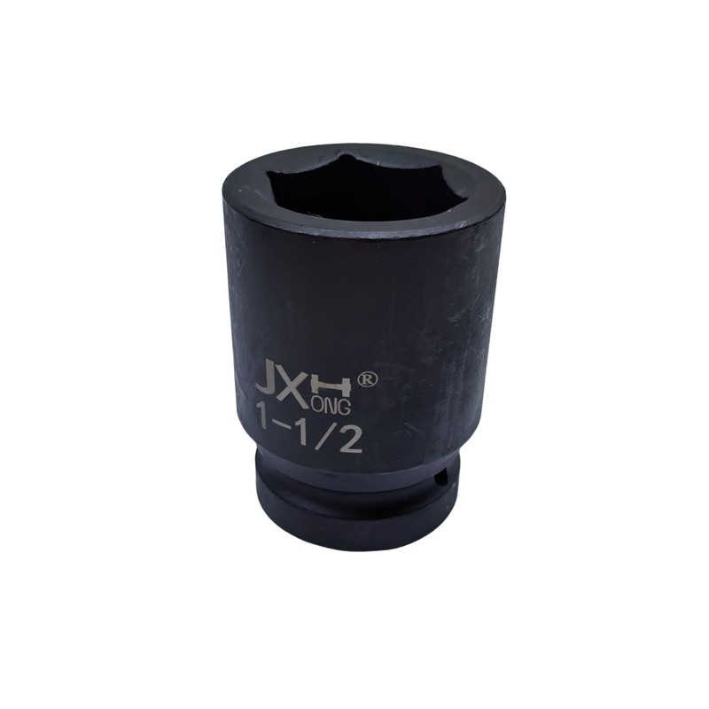 JXHONG 1" Drive 1-1/2" Impact Socket, 6-Point, 3.15" Long, Heat