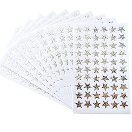 Star Stickers, Large Volume, Colorful Sparkly Stars, 10 Sheets, Silver Stickers, Notebook, Decoration, Cute