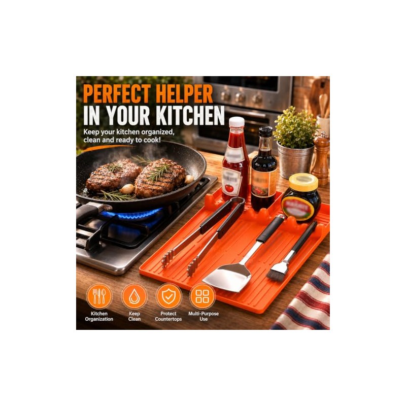 Bolycen Silicone Griddle Tool Mat for Grilling and Cooking