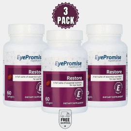 Eyepromise 3 Pack EyePromise Restore Supplement Complete Macular Health Formula 60 Softgels