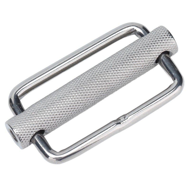 2Pcs Slide Buckle 316 Stainless Steel Rectangle Adjustable Knurled Roller