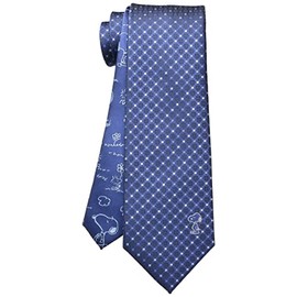 Peanuts PNDW0456 Snoopy Necktie, Blue, Navy, SNOOPY Business Necktie, Gift, PNDW0456 Blue Navy