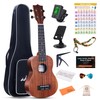 ADM Soprano Ukulele Beginner Kit Mahogany Hawaiian Wood Ukelele Bundle