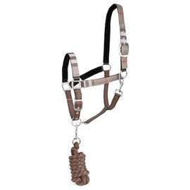 Jeffers Poplar Head Horse Halter & Lead Matching Set, Full, Plymouth Brown Plaid - Durable & Adjustable Design for Horses, Equestrian Accessories, Perfect for Gifts, Good Apparel Choice