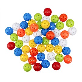 AIMALL 50PCS Plastic Airflow Perforated Golf Training Balls, Lightweight Hollow Design, Ideal for Indoor & Outdoor Practice, 41mm Diameter
