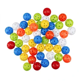 AIMALL 50PCS Plastic Airflow Perforated Golf Training Balls, Lightweight Hollow Design, Ideal for Indoor & Outdoor Practice, 41mm Diameter