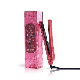 Almost Famous Tropico Tourmaline Ceramic 1.25" Professional Hair Straightener Flat Iron Pro for Hair Styling, Tourmaline Ceramic Panel with Adjustable Temperature - (Hibiscus Pink (New Model)