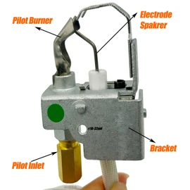 MENSI Gas Pilot Burner Assembly, Natural, with LP Orifice, Compatible with Raypak Pool Heaters, Model 002003F
