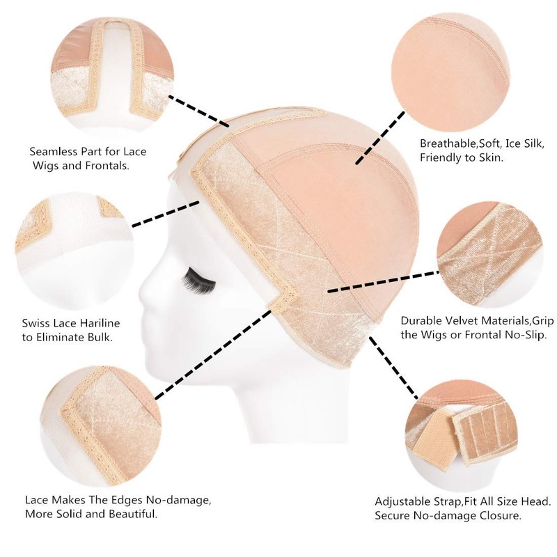 King Love Star Lace Wig Grip Cap with Silk Cap,