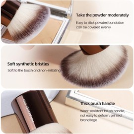 MAANGE Brochas de Maquillaje Profesional 20 Piezas Set de Brochas Maquillaje de Aluminio con Estuche de Terciopelo Sombra de Ojos en Polvo para Base de Maquillaje Perfecta para Regalar(Marrón)