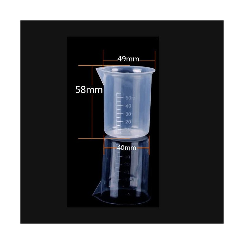 6 Pieces 1.69oz/50ml Plastic Measuring Cups Clear Measuring Cup Plastic