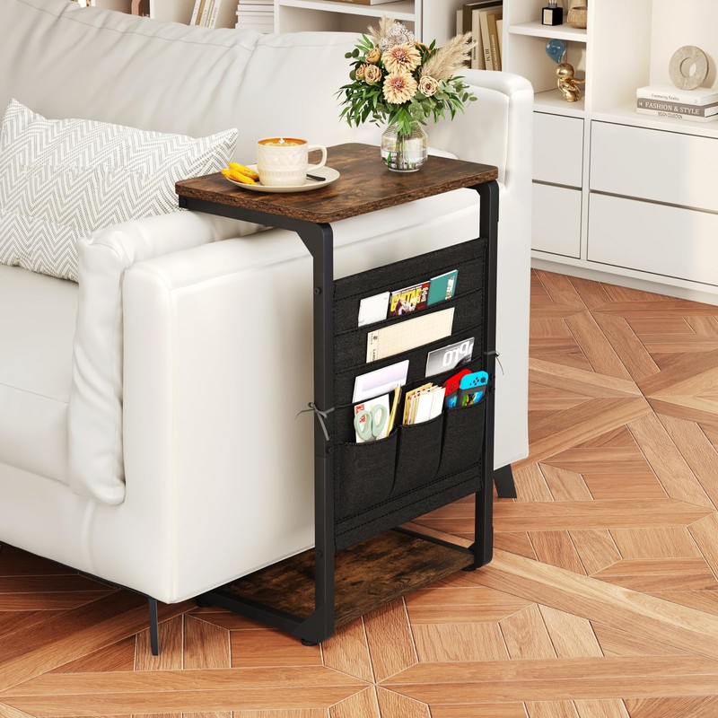 Vovonusy C-Shaped End Tables, TV Trays Set of 2, Small