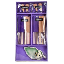 Lavender Incense Gift Set with Bee-Shaped Ceramic Holder | 10 Cones & 20 Sticks | Calming Aromatherapy for Sleep & Relaxation | Handcrafted in Chiang Mai, Thailand